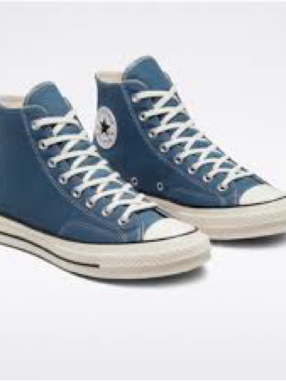 Converse High-Top Canvas Sneakers in Blue and White